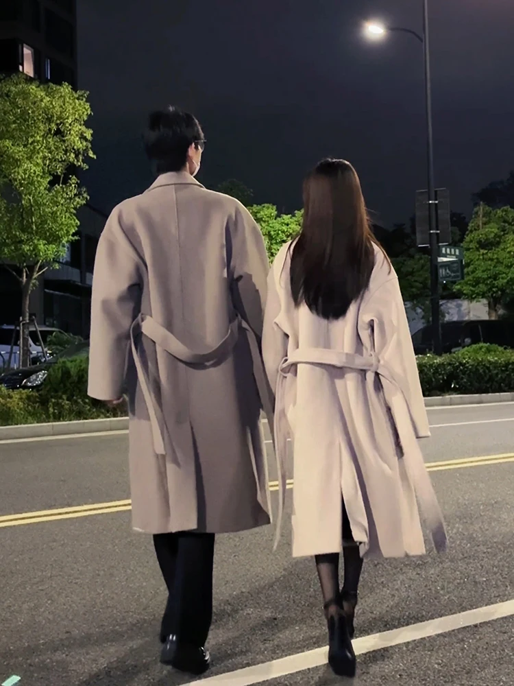 Khaki Woolen Men's Coat Autumn Winter Middle Length Double Breasted Casual Sle Faionable Windbreaker for Couples
Khaki Woolen Men's Coat Autumn Winter Middle Length Double Breasted Casual Sle Faionable Windbreaker for Couples