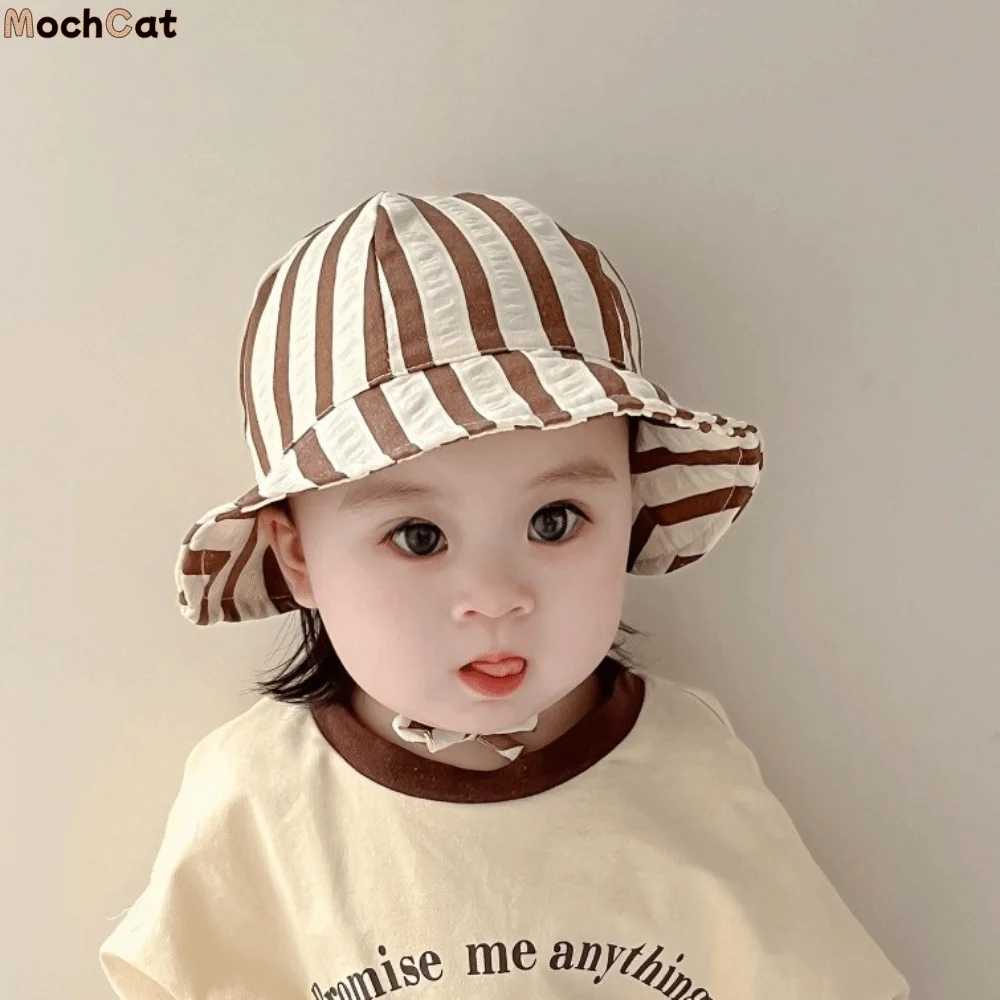 Striped Pattern Double Sided Baby Bucket Hat Breathable Plaid Pattern Sun Protection Fisherman Cap Adjustable Panama Bonnet
Striped Pattern Double Sided Baby Bucket Hat Breathable Plaid Pattern Sun Protection Fisherman Cap Adjustable Panama Bonnet