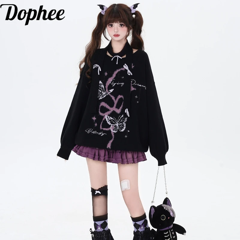 Dophee Original Subculture Spice Girls Butterfly O-neck Pullover Top All-match Autumn Winter Long Sleeve Knit Sweater + Scarf
Dophee Original Subculture Spice Girls Butterfly O-neck Pullover Top All-match Autumn Winter Long Sleeve Knit Sweater + Scarf