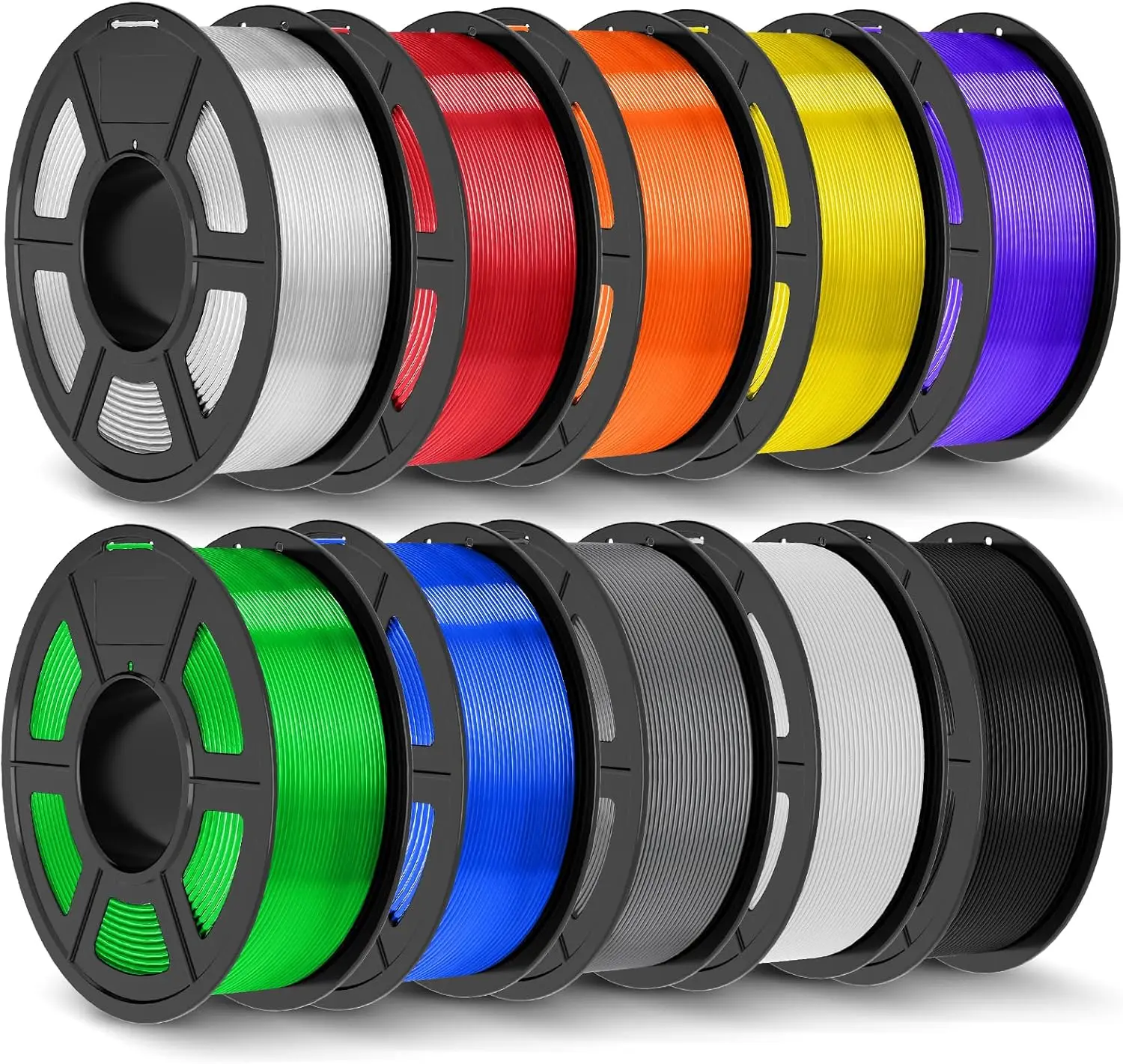 10-Pack PLA+ Filament 1.75mm, 1.1kg Each, 10 Colors, High Strength, +/-0.02mm Accuracy
10-Pack PLA+ Filament 1.75mm, 1.1kg Each, 10 Colors, High Strength, +/-0.02mm Accuracy