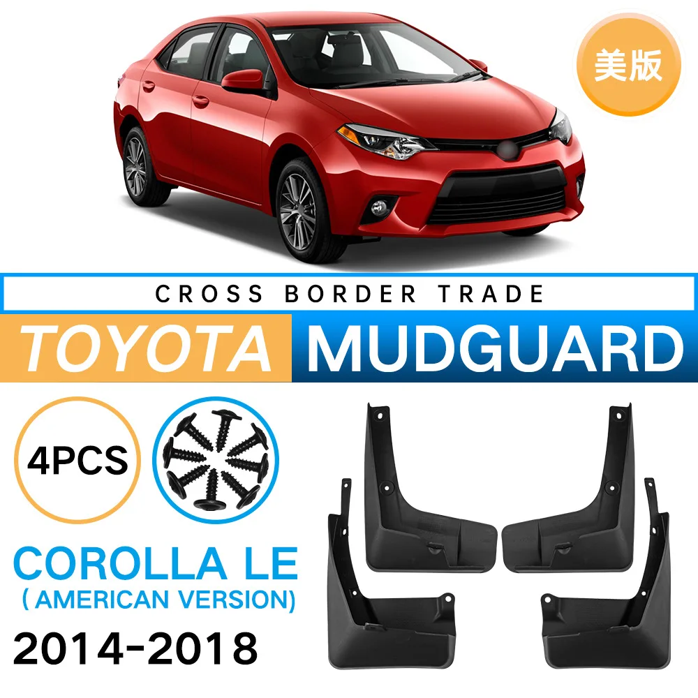 Car Auto Splash Guards Mud Flaps Fender Mudguard for 2014–2018 US-spec Toyota Corolla LE Road Sand Stone Impact Defender
Car Auto Splash Guards Mud Flaps Fender Mudguard for 2014–2018 US-spec Toyota Corolla LE Road Sand Stone Impact Defender