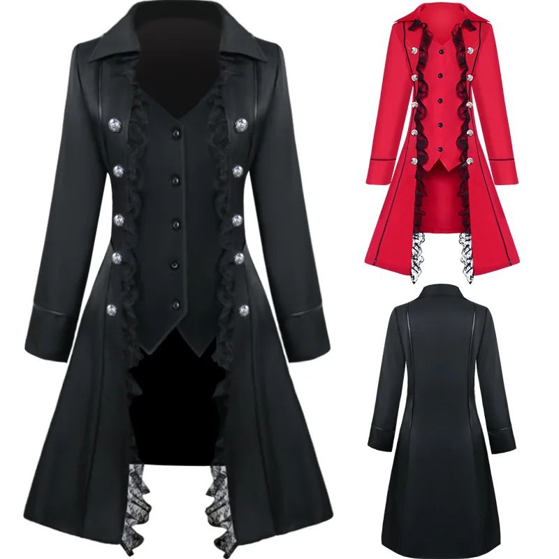 Medieval Renaissance Cosplay Costumes women Gothic Halloween Party Coat Vintage Irregular Stand Collar Jacket Tuxedo
Medieval Renaissance Cosplay Costumes women Gothic Halloween Party Coat Vintage Irregular Stand Collar Jacket Tuxedo