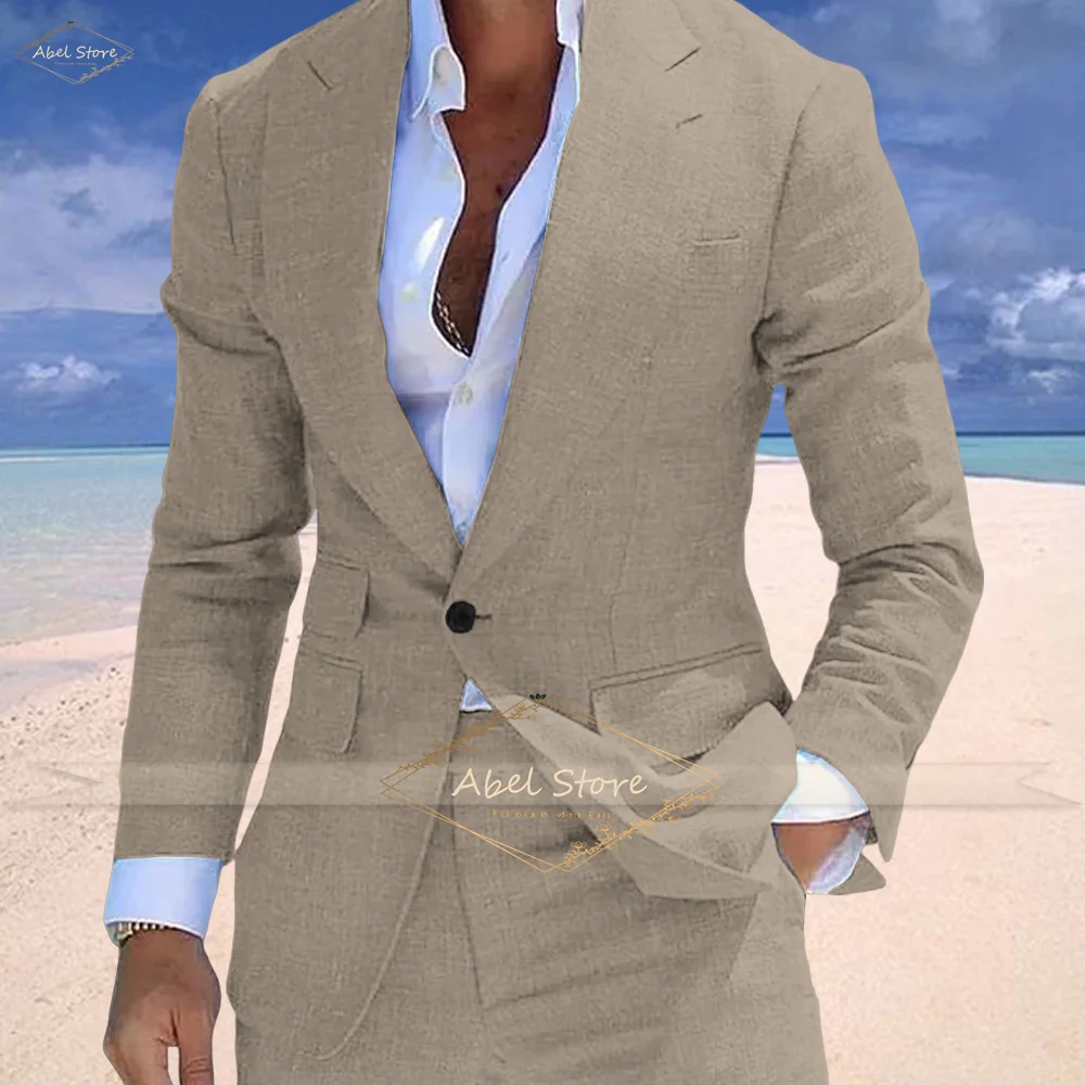 Men's light linen casual suit 2-piece set, (linen suit jacket + pants) custom beach holiday casual gentleman suit
Men's light linen casual suit 2-piece set, (linen suit jacket + pants) custom beach holiday casual gentleman suit