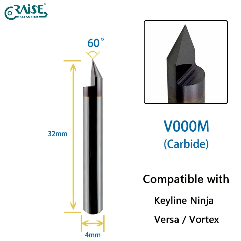 60 ° Гравировальный резак Keyline V000, совместимый с Keyline Ninja Keyline Total Keyline Vortex Versa
60 ° Гравировальный резак Keyline V000, совместимый с Keyline Ninja Keyline Total Keyline Vortex Versa