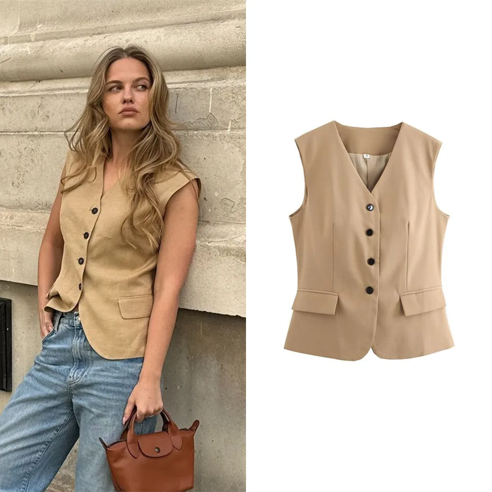 Ladies Fashion Women's Vest Sleeveless Suit Vest Coat Women Tank Autumn Office Lady Female Black White Suit Vest Waistcoat Tops
Ladies Fashion Women's Vest Sleeveless Suit Vest Coat Women Tank Autumn Office Lady Female Black White Suit Vest Waistcoat Tops