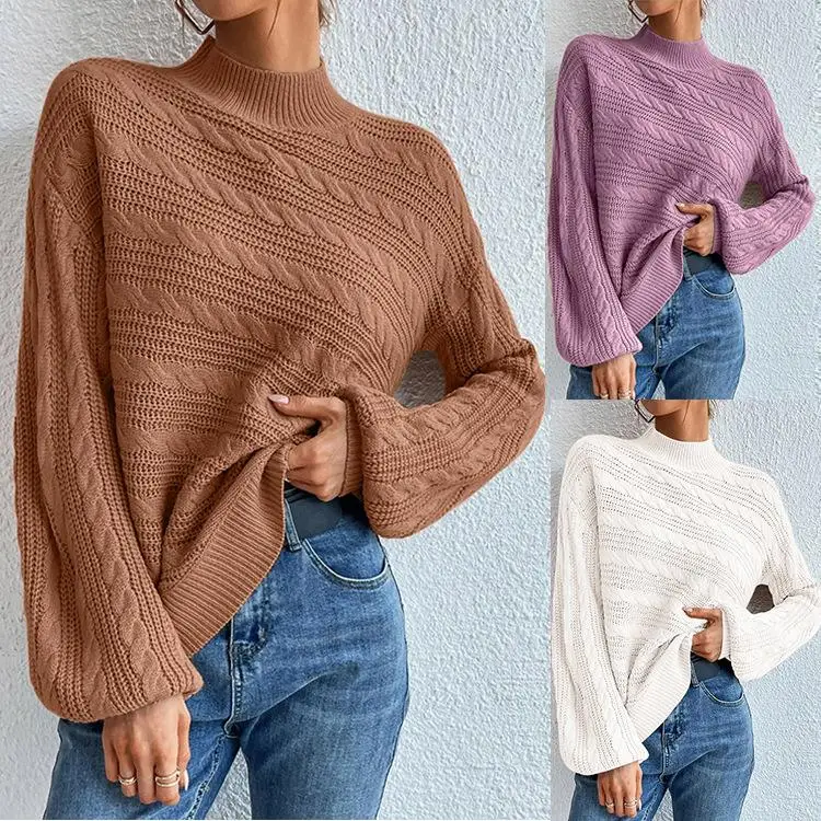Women's Pullover Blouse Fried Dough Twists Sweater Loose Fit id Pattern Medium Thin Winter Faion Ladies Knitwear
Women's Pullover Blouse Fried Dough Twists Sweater Loose Fit id Pattern Medium Thin Winter Faion Ladies Knitwear