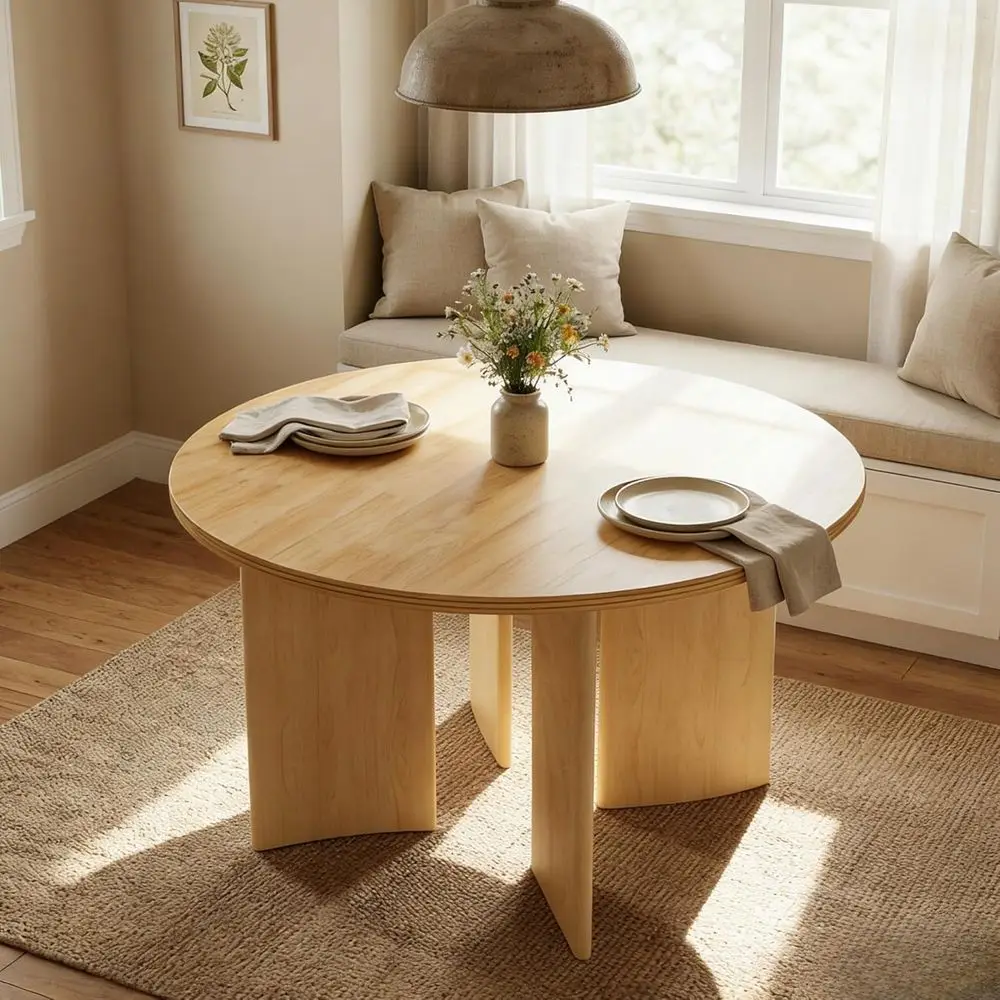 47 Natural Wood 4-6 Seater Round Dining Table for Home or Restaurant Use
47 Natural Wood 4-6 Seater Round Dining Table for Home or Restaurant Use