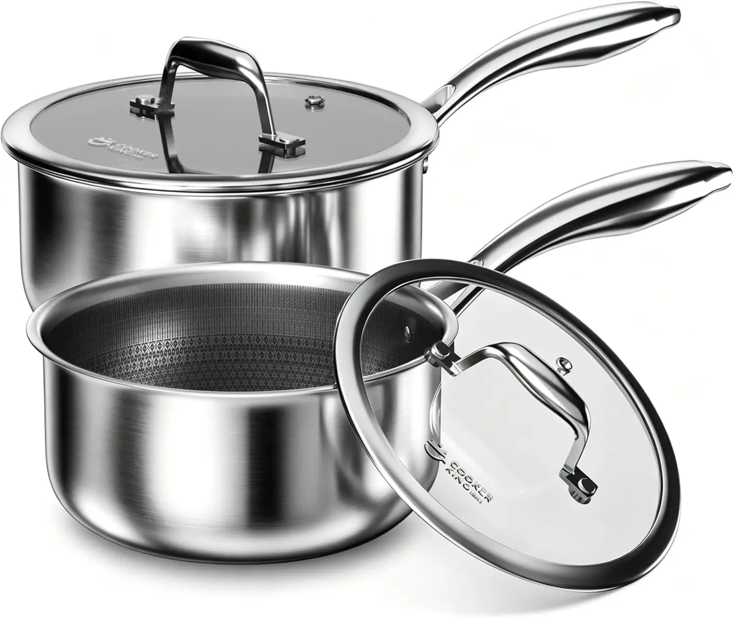 2-Piece Saucepan Set, 1.5QT & 2QT, Nonstick Ceramic, Stainless Steel, Induction Ready
2-Piece Saucepan Set, 1.5QT & 2QT, Nonstick Ceramic, Stainless Steel, Induction Ready