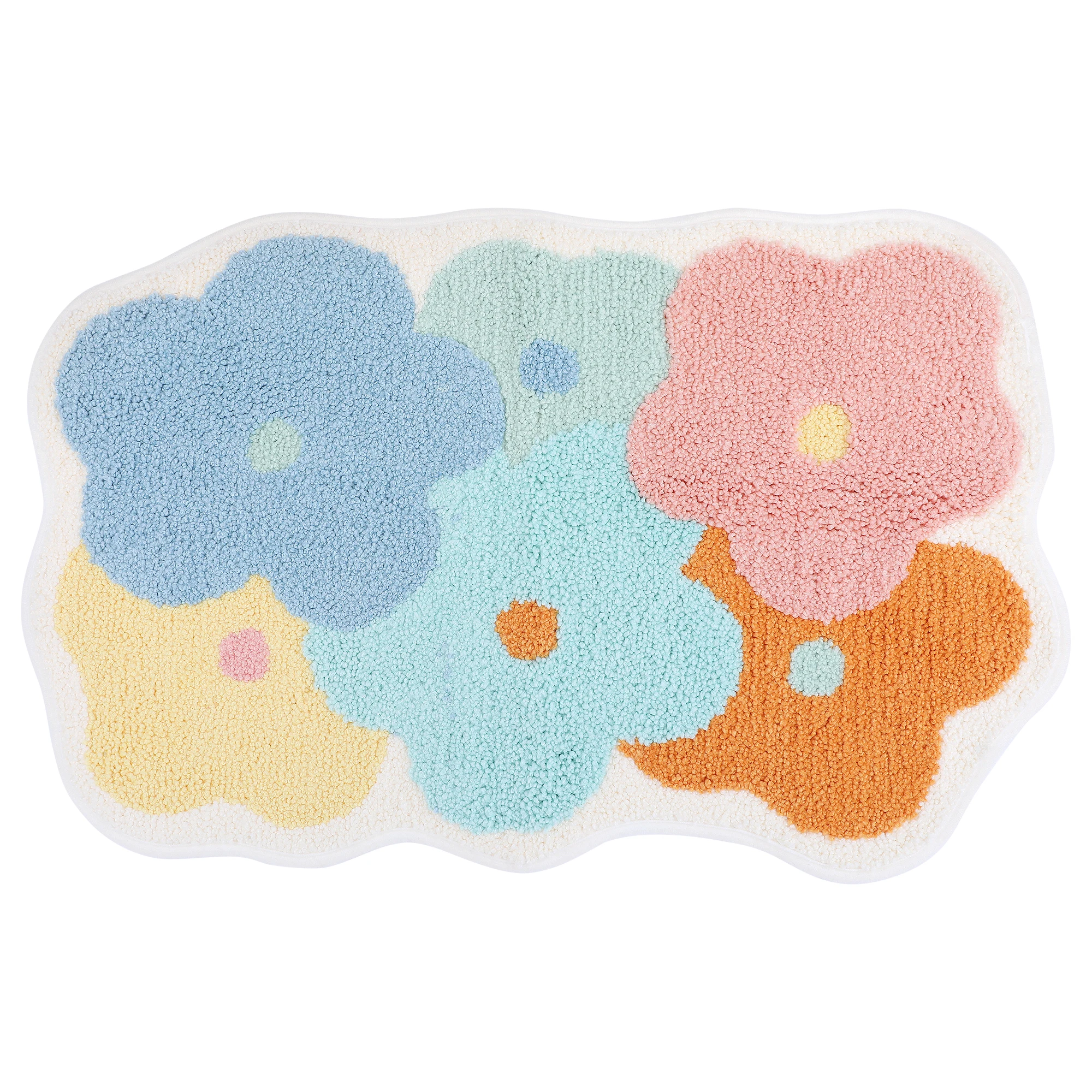 Printed bathroom rug ultra soft absorbent plush bath mat with multicolor floral design 30 x 18 inches
Printed bathroom rug ultra soft absorbent plush bath mat with multicolor floral design 30 x 18 inches