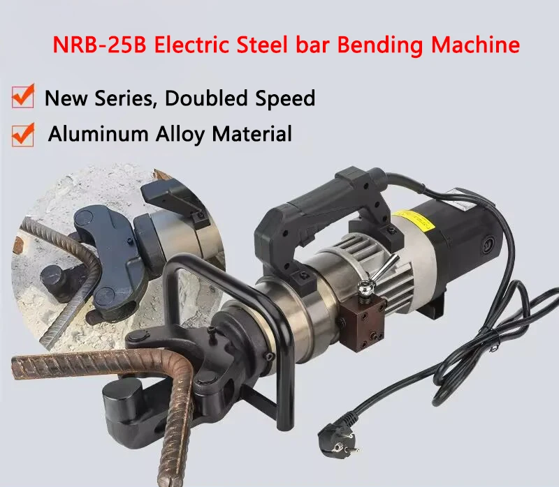 Newly Upgraded Aluminum Alloy Electric Hydraulic Steel bar Bending Machine NRB-25B Portable Handheld Steel bar Bender 8-25MM
Newly Upgraded Aluminum Alloy Electric Hydraulic Steel bar Bending Machine NRB-25B Portable Handheld Steel bar Bender 8-25MM