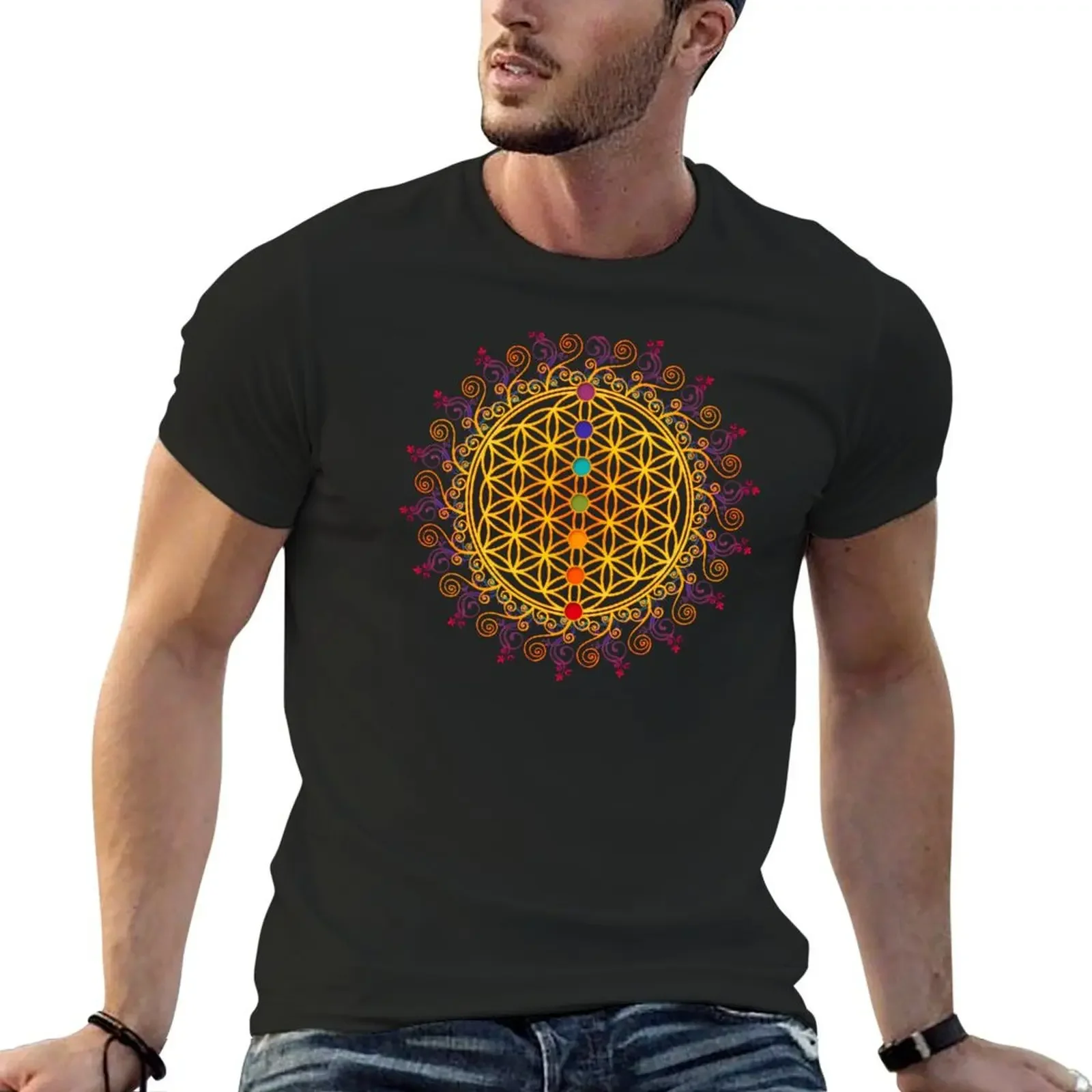 FLOWER OF LIFE, CHAKRAS, SPIRITUALITY, YOGA, ZEN, T-Shirt graphic t shirts blacks mens cotton t shirts
FLOWER OF LIFE, CHAKRAS, SPIRITUALITY, YOGA, ZEN, T-Shirt graphic t shirts blacks mens cotton t shirts