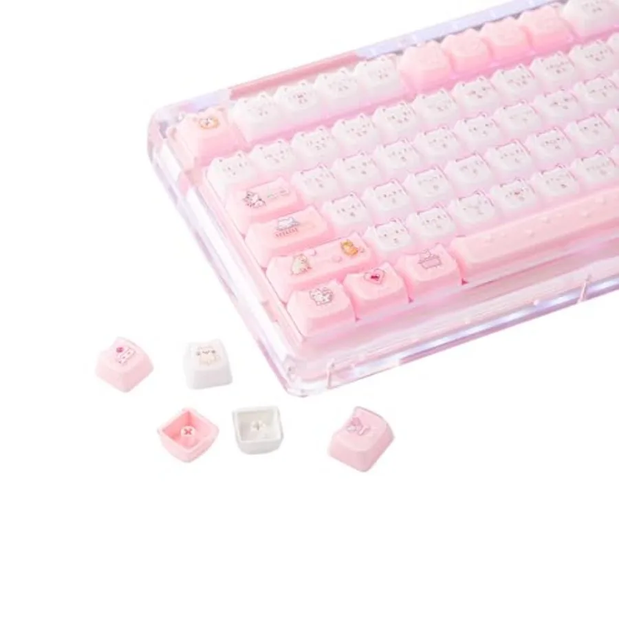 Cute Cat Keycaps Set, Mao Profile, PBT/PC Keycap for MX Switches Mechanical Keyboard, Compatible with 60%, 65%, 75%, TKL, 96%,
Cute Cat Keycaps Set, Mao Profile, PBT/PC Keycap for MX Switches Mechanical Keyboard, Compatible with 60%, 65%, 75%, TKL, 96%,