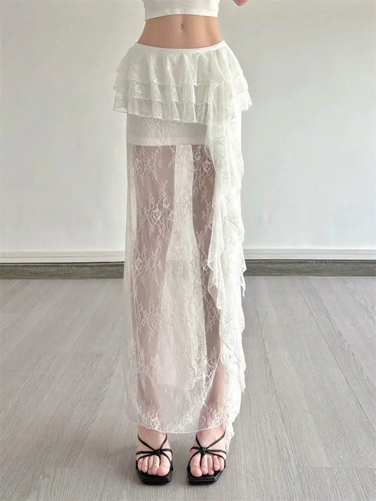 Sexy Lace Halter Neck Midi Dress Women's Fashionable Versatile Fake Two-Piece Cake Long Skirt High Waist A-Line Micro Elastic
Sexy Lace Halter Neck Midi Dress Women's Fashionable Versatile Fake Two-Piece Cake Long Skirt High Waist A-Line Micro Elastic
