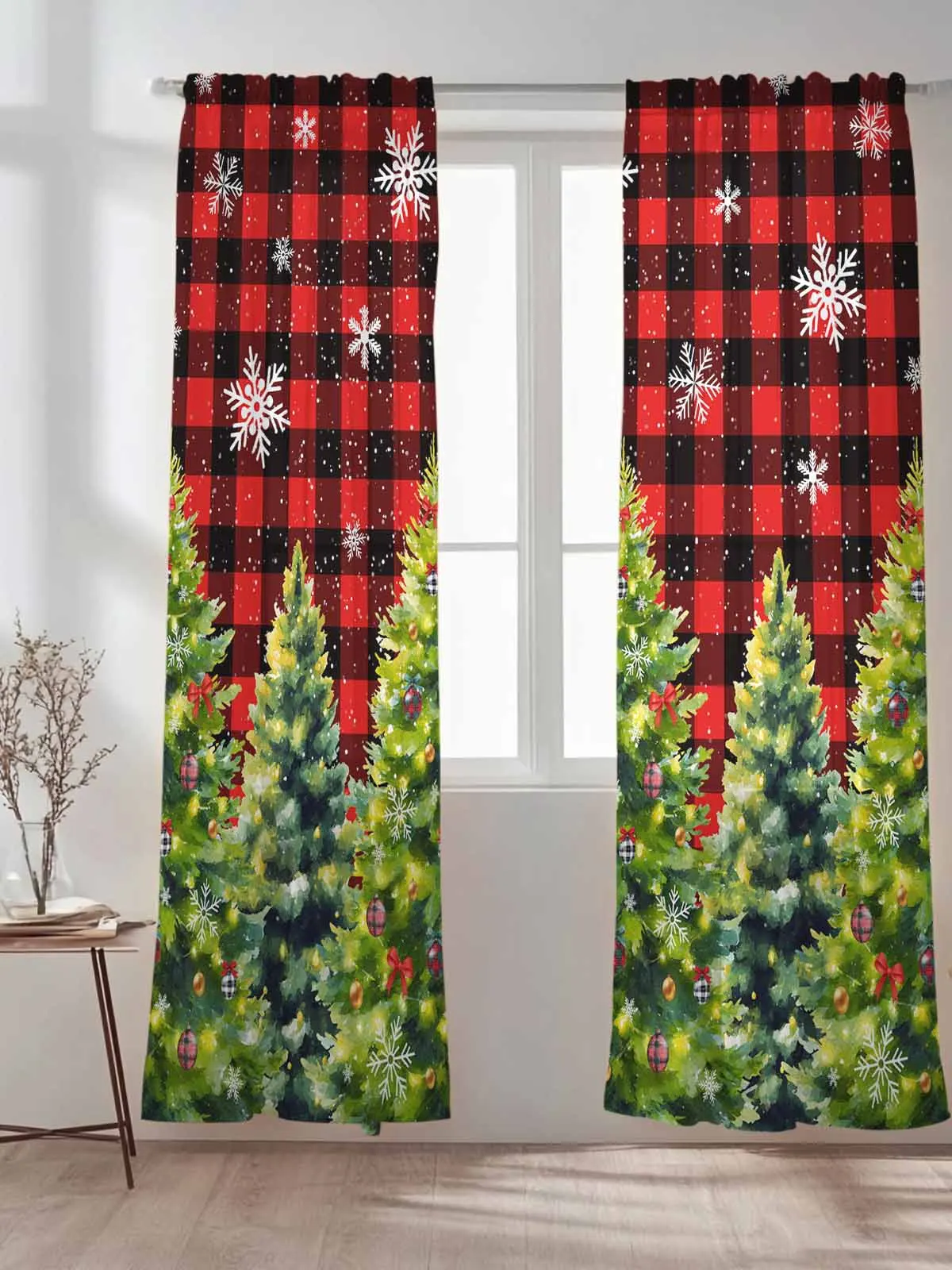 Red And Black Checkered Christmas Tree Tulle Sheer Curtains for Living Room Bedroom Kitchen Decoration Voile Organza Curtains
Red And Black Checkered Christmas Tree Tulle Sheer Curtains for Living Room Bedroom Kitchen Decoration Voile Organza Curtains