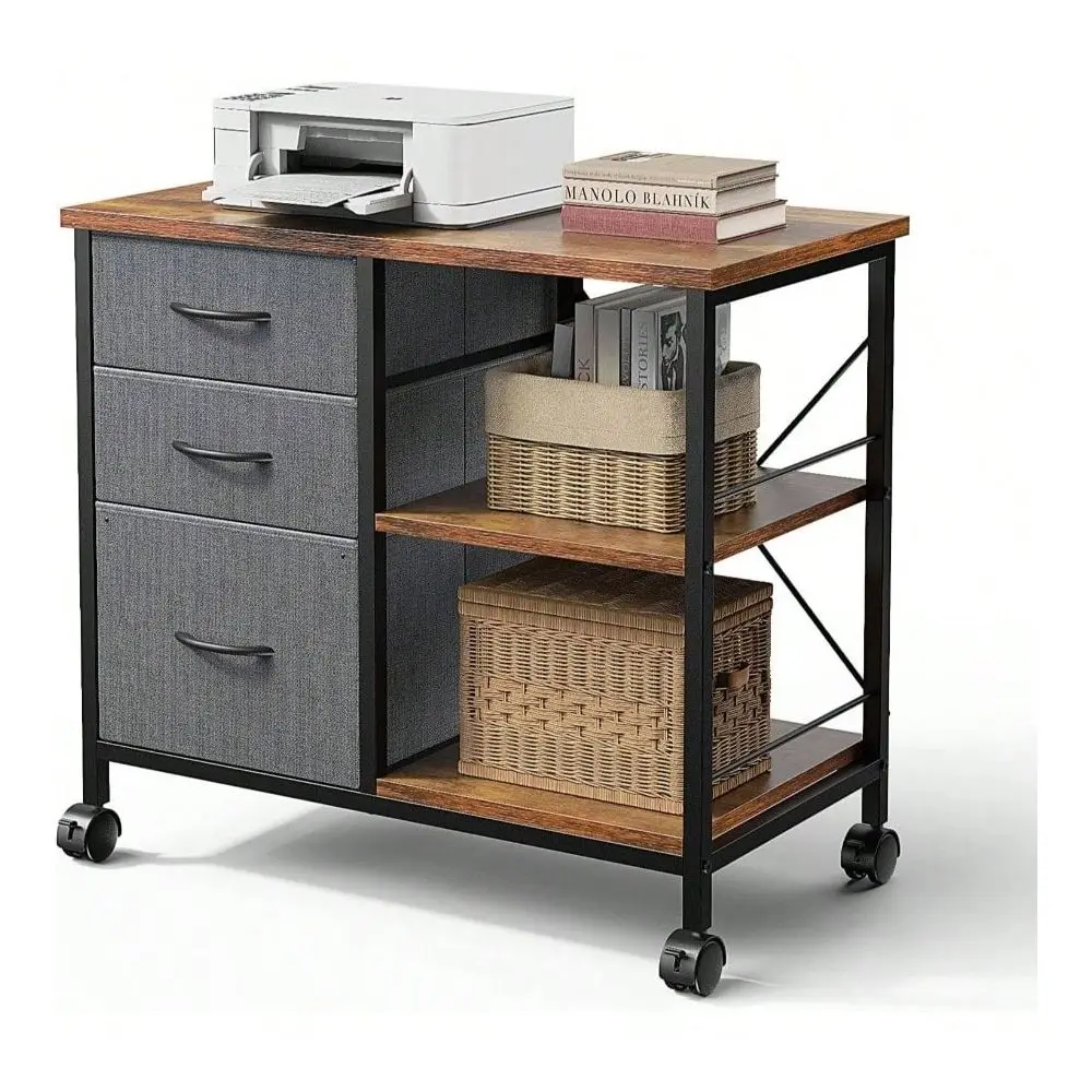 Tier Mobile File Cabinet, Printer Stand With Storage, Office Table With Drawers And Back Support Bar, Holds 110lb Home Office,
Tier Mobile File Cabinet, Printer Stand With Storage, Office Table With Drawers And Back Support Bar, Holds 110lb Home Office,