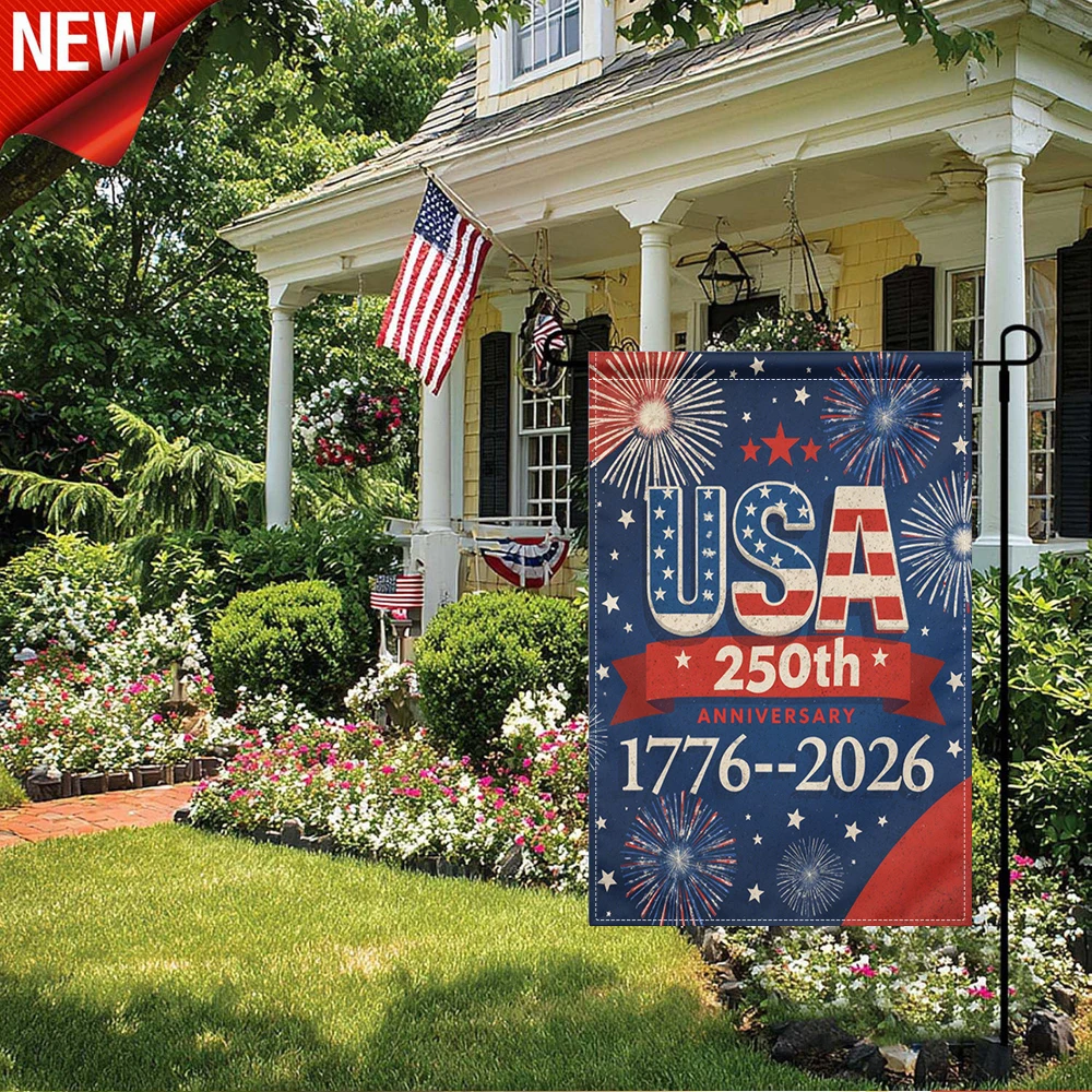 1PC, 250th USA Anniversary Garden Flag 1776-2026 Patriotic Fireworks Star Stripes Print Outdoor Decorative Flag Double Sided Weather Resistant Yard Flag for Independence Day Memorial Day National Day Outdoor Lawn Patio Porch Decor
1PC, 250th USA Anniversary Garden Flag 1776-2026 Patriotic Fireworks Star Stripes Print Outdoor Decorative Flag Double Sided Weather Resistant Yard Flag for Independence Day Memorial Day National Day Outdoor Lawn Patio Porch Decor