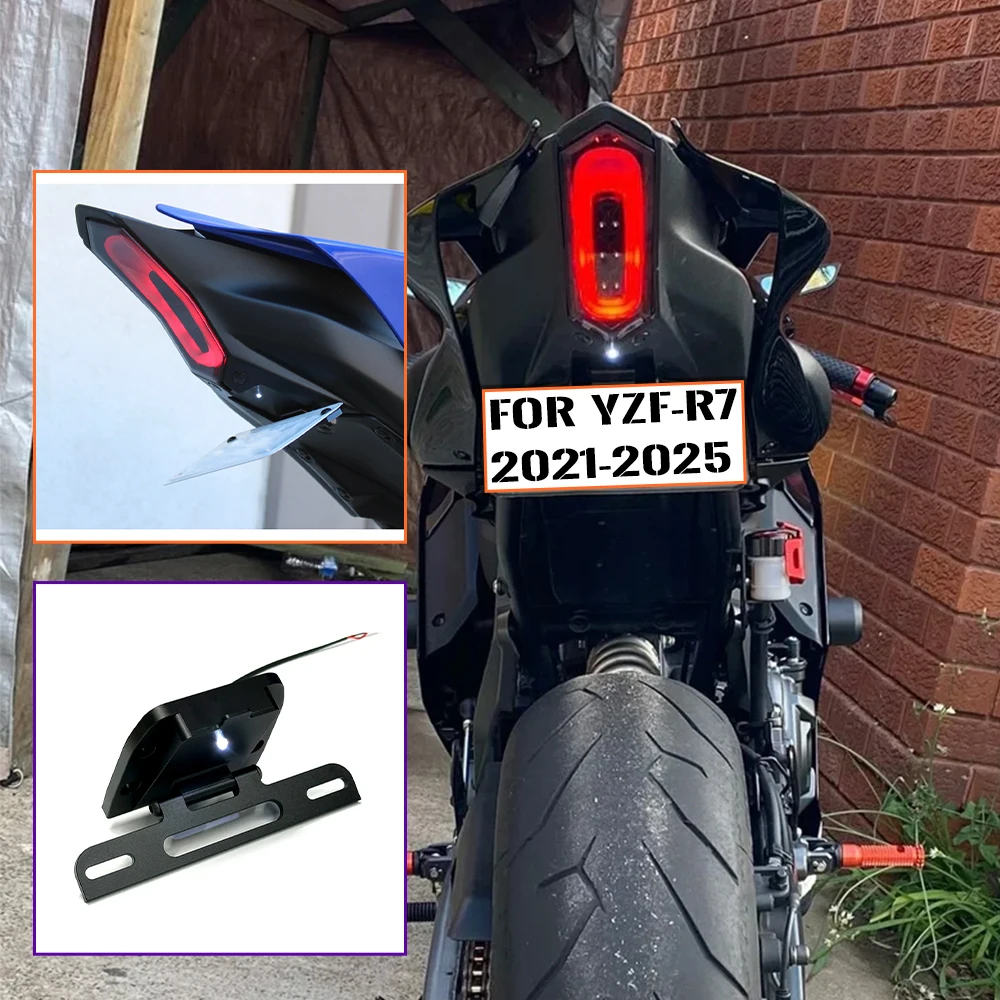 Motorcycle Rear Tail Tidy Fender Eliminator Kit For YZF R7 License Plate Holder Part LED Light For YZF-R7 2021-2025
Motorcycle Rear Tail Tidy Fender Eliminator Kit For YZF R7 License Plate Holder Part LED Light For YZF-R7 2021-2025