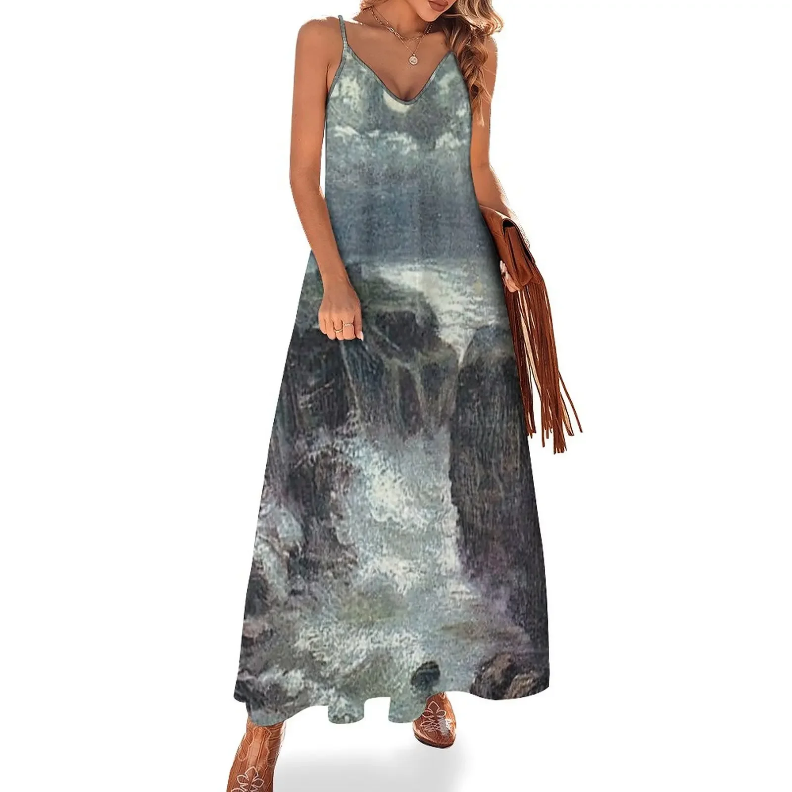 Vintage Illustration of Moonlit Castle Sinclair, Girnigoe, Caithness Sleeveless Dress Female dress
Vintage Illustration of Moonlit Castle Sinclair, Girnigoe, Caithness Sleeveless Dress Female dress
