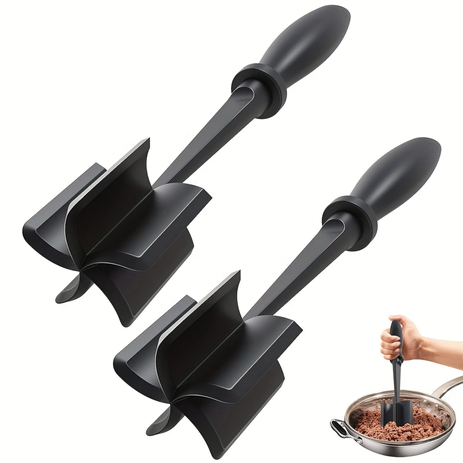 2pcsMeat Chopper Heat Resistant Meat Chopper with Non-slip Handle Nylon Meat Masher Multifunctional Hamburger Chopper Beef Mashe
2pcsMeat Chopper Heat Resistant Meat Chopper with Non-slip Handle Nylon Meat Masher Multifunctional Hamburger Chopper Beef Mashe