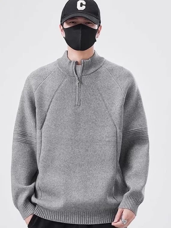 Мужской вязаный свитер свободного кроя на молнии с высоким воротником, повседневный, утепленный, дышащий, теплый, однотонный, осенне-зимний
Мужской вязаный свитер свободного кроя на молнии с высоким воротником, повседневный, утепленный, дышащий, теплый, однотонный, осенне-зимний