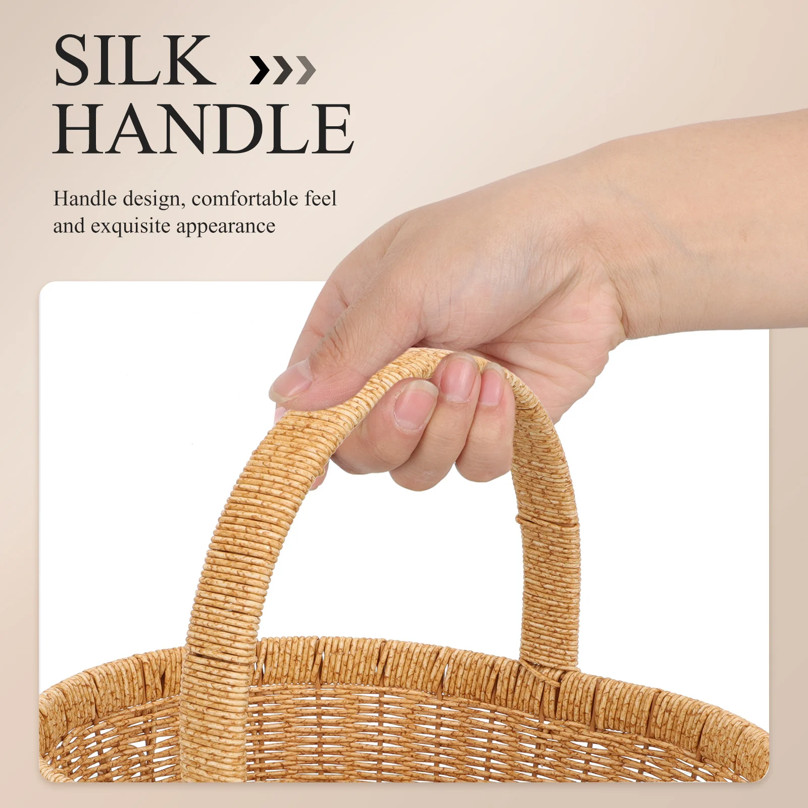 Handheld Plastic Imitation Rattan Basket Outdoor Picnic Basket with High Grade Material Long Service Time for Camping
Handheld Plastic Imitation Rattan Basket Outdoor Picnic Basket with High Grade Material Long Service Time for Camping