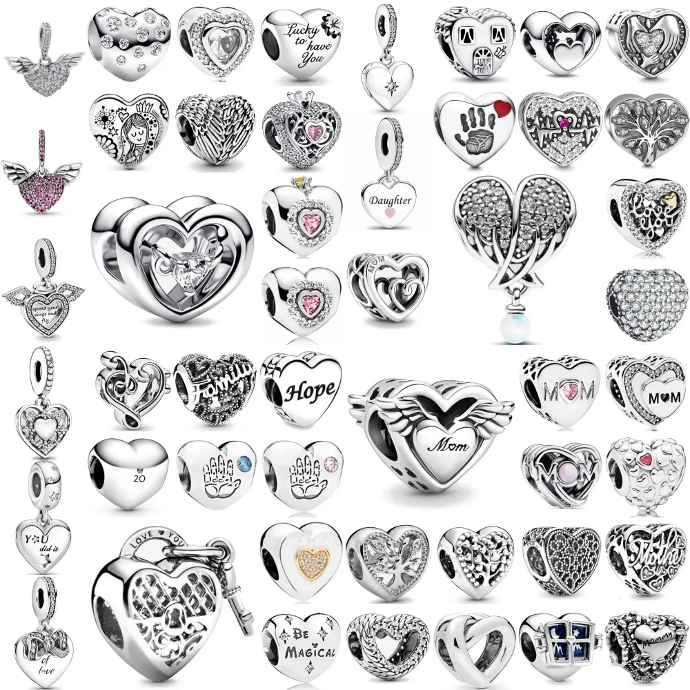 925 Silver Mother Heart-Shaped Beads, Wings Heart-Shaped Pendant Suitable For European Original Bracelet DIY Exquisite Jewelry
925 Silver Mother Heart-Shaped Beads, Wings Heart-Shaped Pendant Suitable For European Original Bracelet DIY Exquisite Jewelry