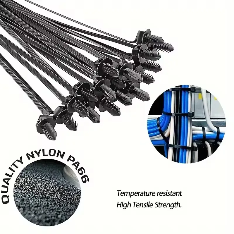 Self Locking Zip Tie for Car Automotive Wire Harness Nylon Straps Wire Cable Management Fastener DIY Push Mount Cable Ties Clip
Self Locking Zip Tie for Car Automotive Wire Harness Nylon Straps Wire Cable Management Fastener DIY Push Mount Cable Ties Clip