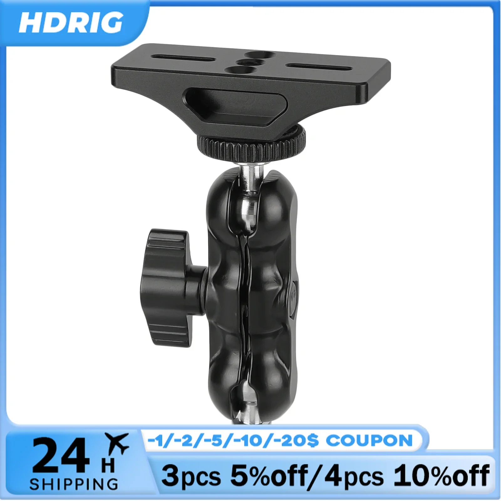 HDRIG Extension Support With 1/4"-20 Ball Head Support Holder For BlackMagic Micro Signal Converter HDMI To SDI 3G
HDRIG Extension Support With 1/4"-20 Ball Head Support Holder For BlackMagic Micro Signal Converter HDMI To SDI 3G
