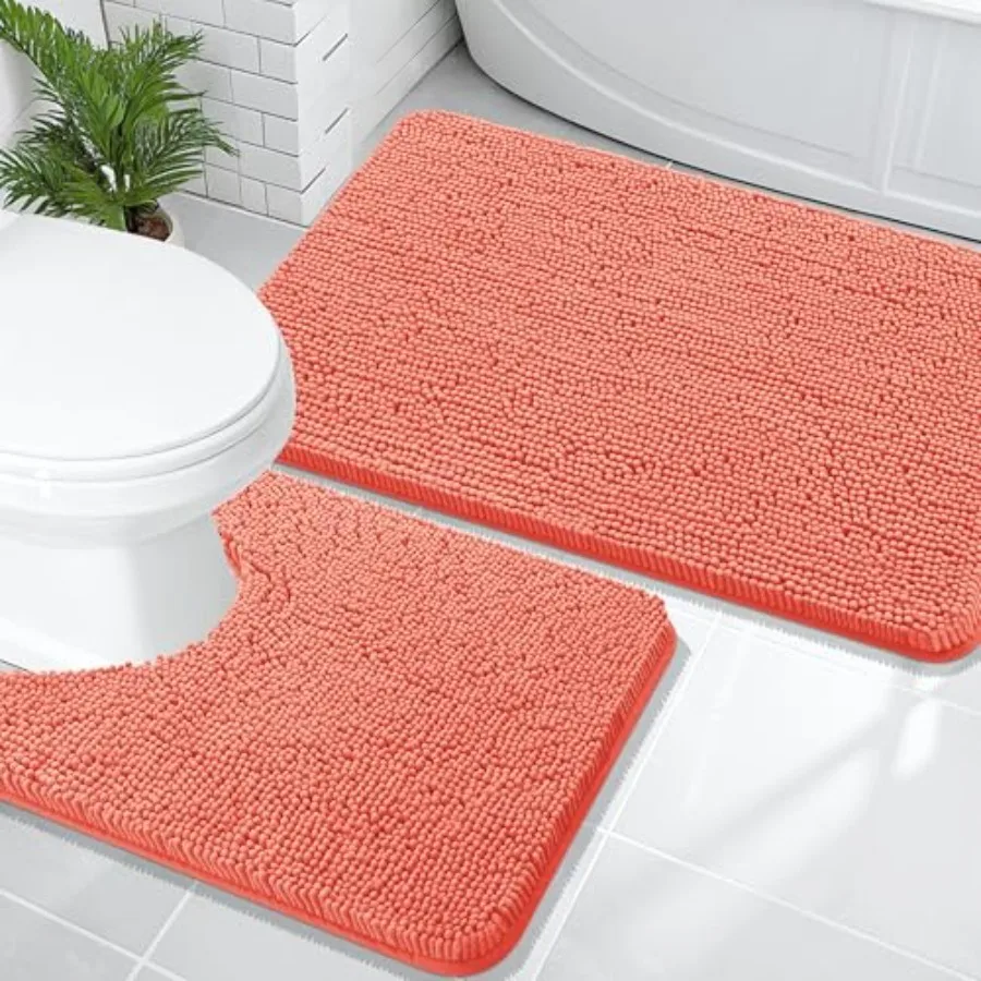 Bathroom Rugs Sets 2 Piece Soft Absorbent Chenille Bath Mats and U-Shaped Contour Toilet Mat Area Rug Set Machine Washable Bath
Bathroom Rugs Sets 2 Piece Soft Absorbent Chenille Bath Mats and U-Shaped Contour Toilet Mat Area Rug Set Machine Washable Bath