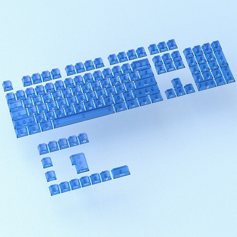 Fog transparent blue original side engraved keycap small full set of 119 keys PC transparent DIY mechanical keyboard
Fog transparent blue original side engraved keycap small full set of 119 keys PC transparent DIY mechanical keyboard