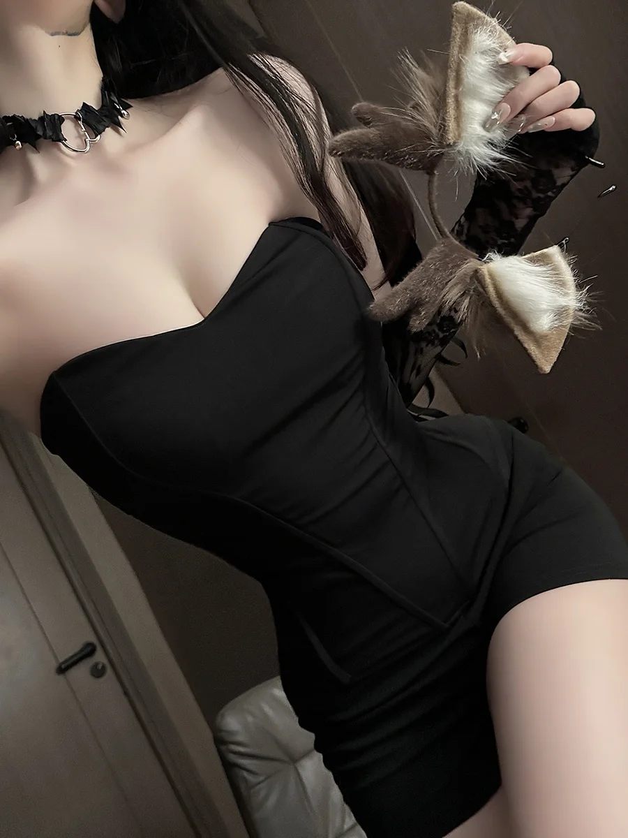 Sexy Dark Style Night Club Pure Desire Queen Uniform Set Cosplay Ladymaid Short Skirt Sleeveless One Shoulder Home Clothes
Sexy Dark Style Night Club Pure Desire Queen Uniform Set Cosplay Ladymaid Short Skirt Sleeveless One Shoulder Home Clothes