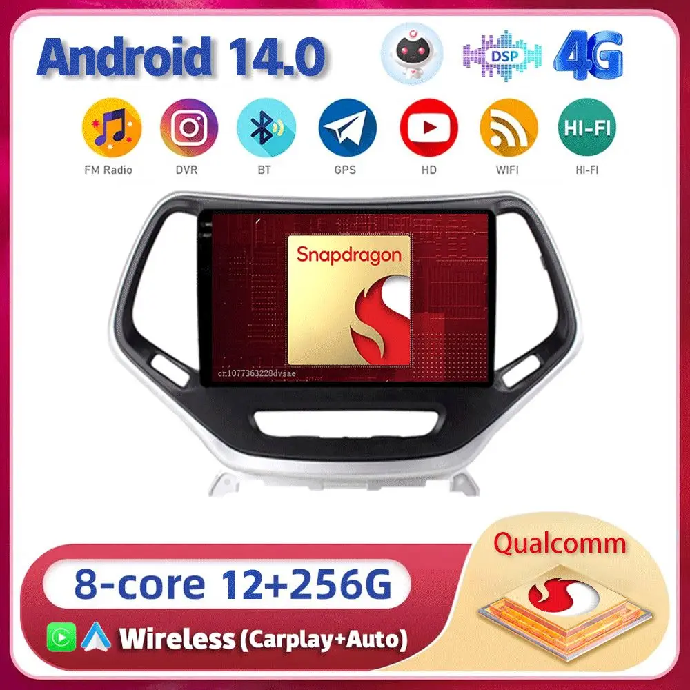 Android14 For Jeep Cherokee 5 KL 2014 2015 2016 2017 2018 Multimedia Car Radio Player WIFi+4G DSP Head Unit Touch Screen Carplay
Android14 For Jeep Cherokee 5 KL 2014 2015 2016 2017 2018 Multimedia Car Radio Player WIFi+4G DSP Head Unit Touch Screen Carplay