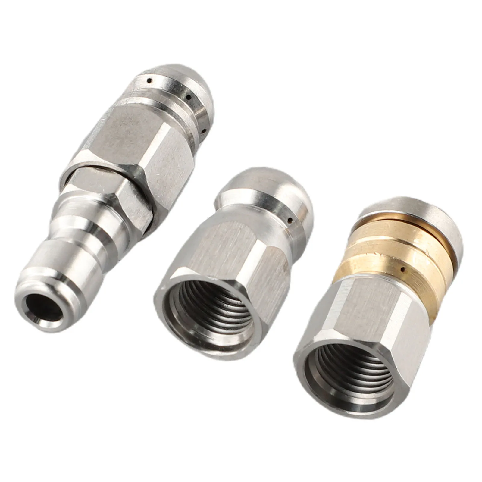 3Pcs Sewer Jetter Rotary Nozzle Stainless Steel Pressure Washer Hose Quick Connect Cleaning Nozzle Pipe Drain Washing Tools Head
3Pcs Sewer Jetter Rotary Nozzle Stainless Steel Pressure Washer Hose Quick Connect Cleaning Nozzle Pipe Drain Washing Tools Head