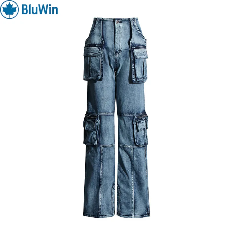BluWin Y2K Streetwear Cargo Jeans Women High Waist Straight Leg Denim Pants 2025 Autumn Multi Pocket Trousers
BluWin Y2K Streetwear Cargo Jeans Women High Waist Straight Leg Denim Pants 2025 Autumn Multi Pocket Trousers