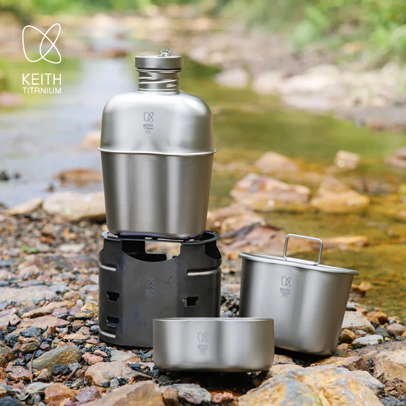 Keith Titanium Camping Cookware Set All-in-One 1.1L Kettle 700ml Pot 350ml Cup with Camping Stove Ultralight Outdoor Cookset
Keith Titanium Camping Cookware Set All-in-One 1.1L Kettle 700ml Pot 350ml Cup with Camping Stove Ultralight Outdoor Cookset