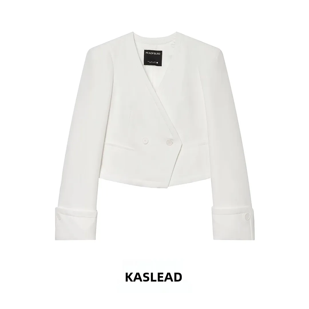 Fashionable Long Sleeve V-Neck Double Buttoned Suit Jacket New Arrival Women's Wear Stylish Short Outerwear KASLEAD 2794519
Fashionable Long Sleeve V-Neck Double Buttoned Suit Jacket New Arrival Women's Wear Stylish Short Outerwear KASLEAD 2794519