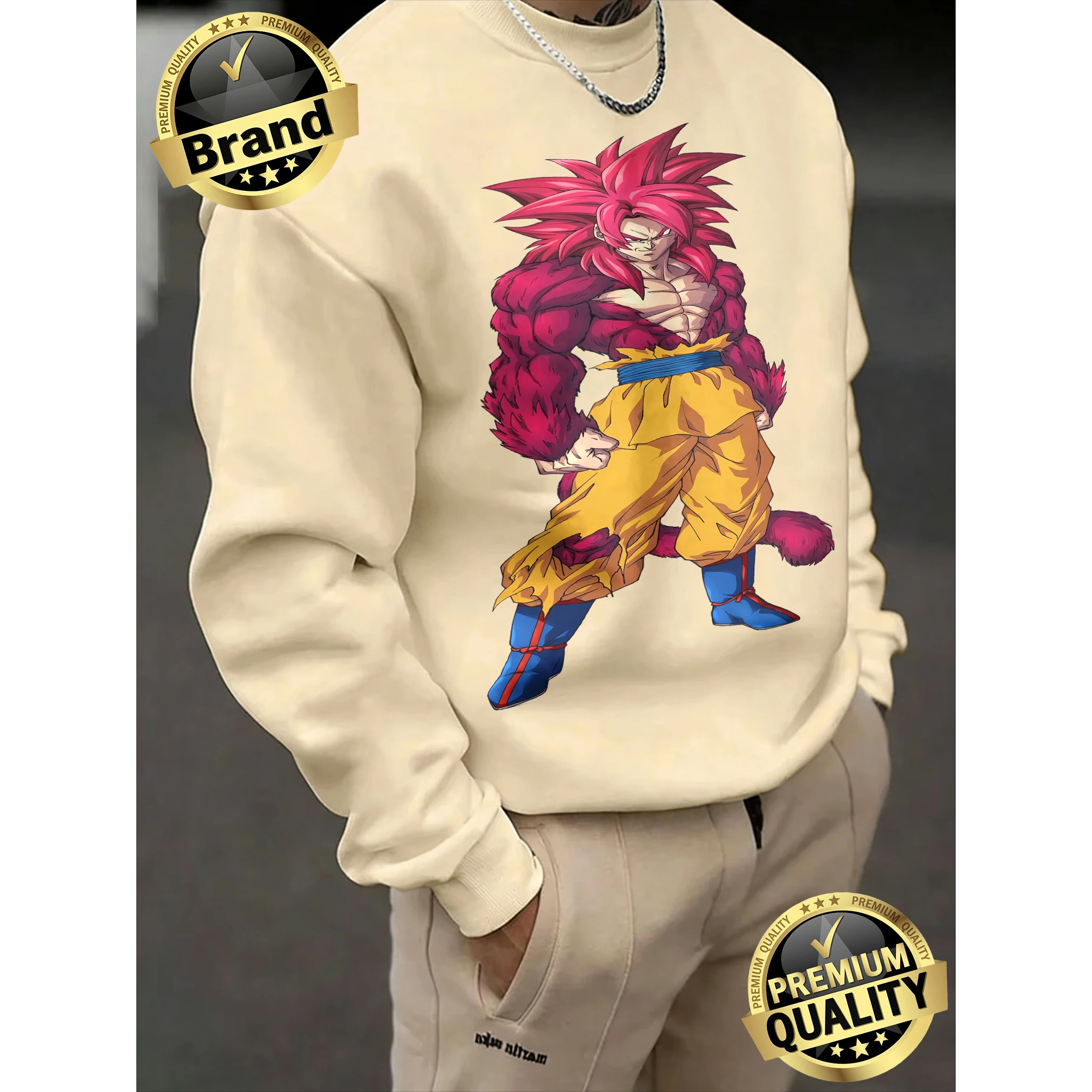 2026 Spring Autumn Dragon Ball GT Goku Super Saiyan 4 Print 100% Cotton Crew Neck Sweatshirt Men's Oversized Fitness Unisex Top
2026 Spring Autumn Dragon Ball GT Goku Super Saiyan 4 Print 100% Cotton Crew Neck Sweatshirt Men's Oversized Fitness Unisex Top