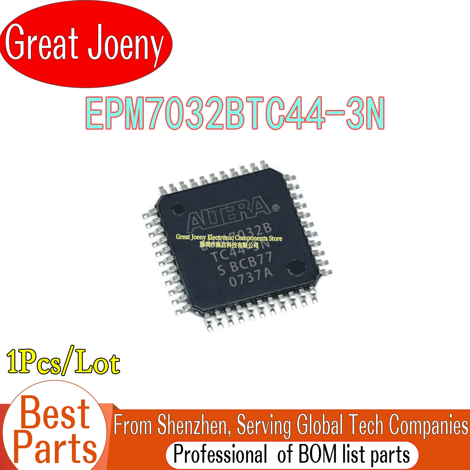100% New Original EPM7032B EPM7032BTC44-3 EPM7032BTC44-3N EPM7032BTC44 IC Chipset TQFP-44
100% New Original EPM7032B EPM7032BTC44-3 EPM7032BTC44-3N EPM7032BTC44 IC Chipset TQFP-44