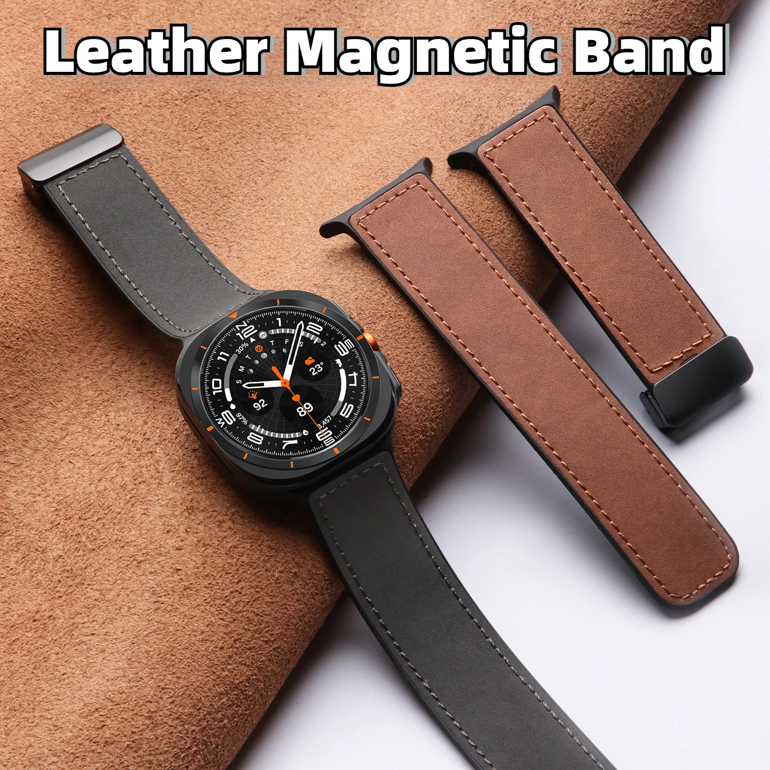 Leather Silicone Strap for Samsung Galaxy Watch 7 Ultra Magnetic Folding Buckle Band for Galaxy Watch 7 Ultra 47mm Bracelet
Leather Silicone Strap for Samsung Galaxy Watch 7 Ultra Magnetic Folding Buckle Band for Galaxy Watch 7 Ultra 47mm Bracelet
