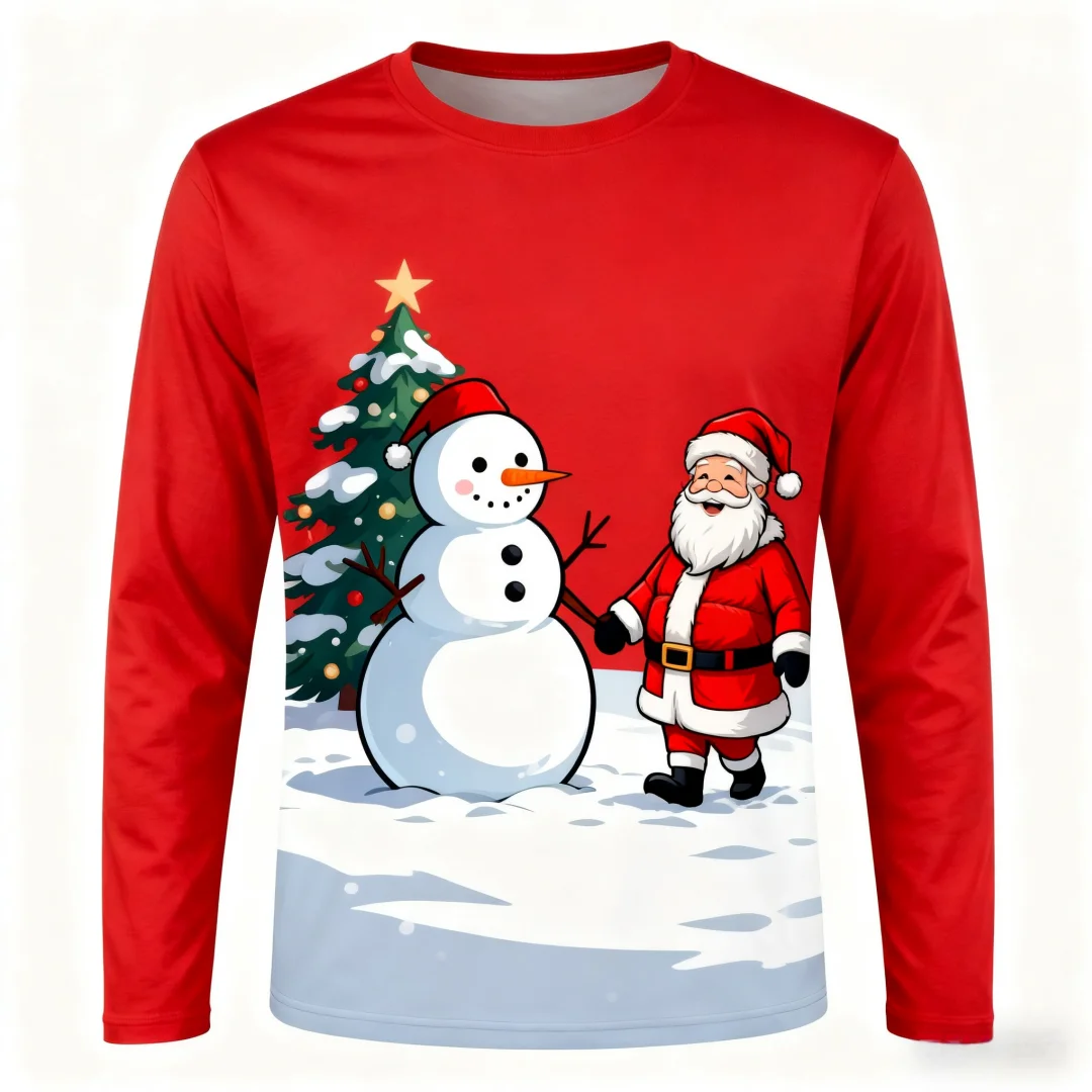 Spring Autumn New Santa Claus Men's T-shirt Simple Style Red Tee Trend Street Men's Clothing Casual Basic Fit Tops Boy's T Shirt
Spring Autumn New Santa Claus Men's T-shirt Simple Style Red Tee Trend Street Men's Clothing Casual Basic Fit Tops Boy's T Shirt