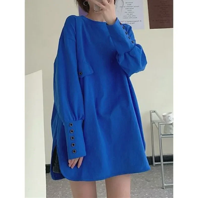 2025 Autumn and Winter Women's Round Neck Pullover Solid Button Panel Loose Casual Fashion Elegant Commuter Long Sleeve Tops
2025 Autumn and Winter Women's Round Neck Pullover Solid Button Panel Loose Casual Fashion Elegant Commuter Long Sleeve Tops