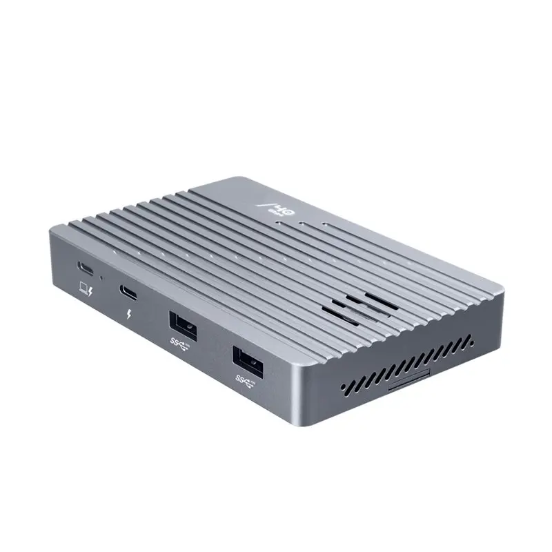 Корпус для M.2 NVMe SSD A23F-40Gbps Thunderbolt 4/3 с вентиляторным охлаждением и чипом JHL7440
Корпус для M.2 NVMe SSD A23F-40Gbps Thunderbolt 4/3 с вентиляторным охлаждением и чипом JHL7440