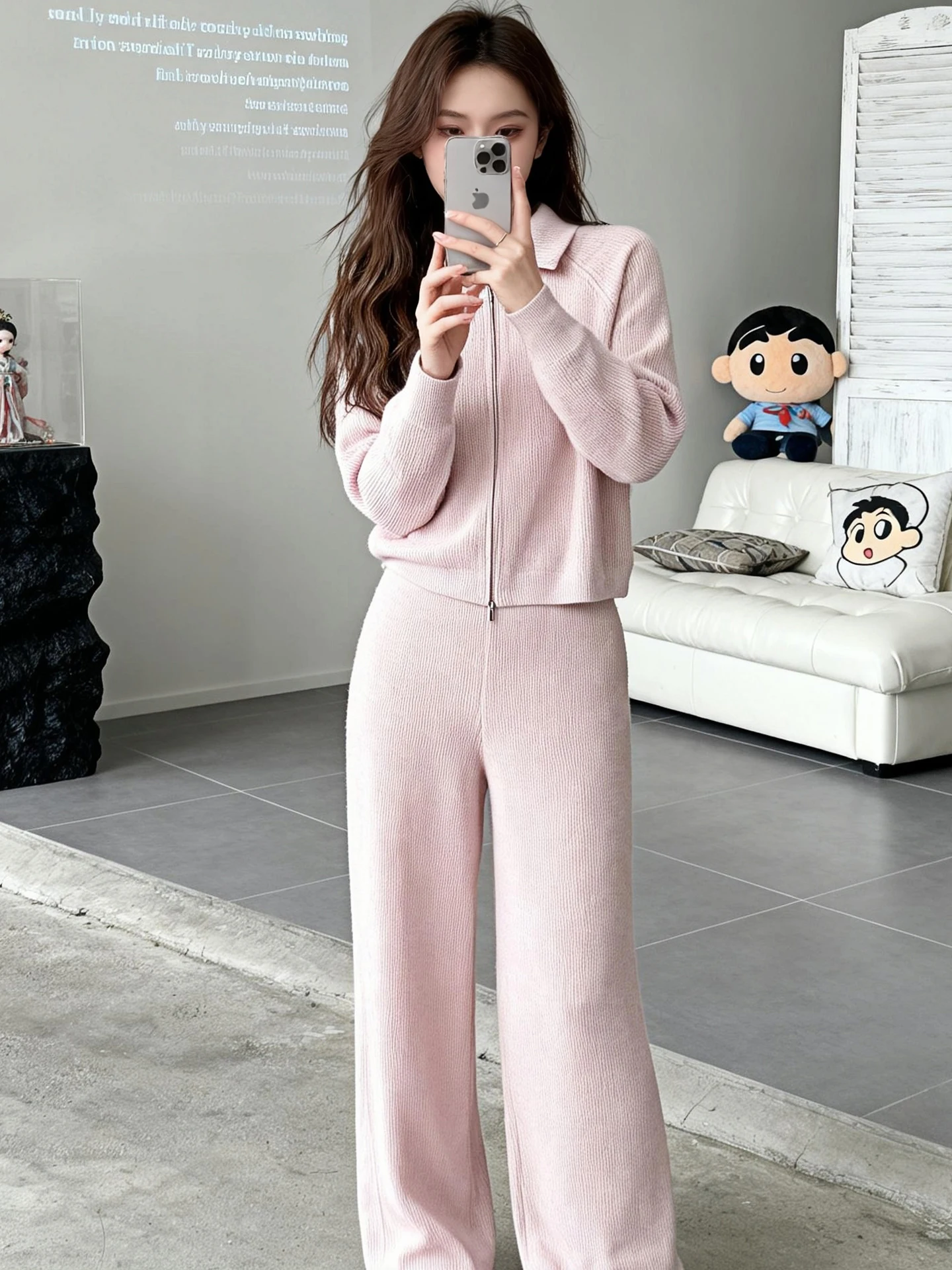 Pink Lazy Knitted Open Cardigan Wide Leg Pants Two Piece Set Women's Spring Autumn Loose Feelings Fashionable Casual Outfit
Pink Lazy Knitted Open Cardigan Wide Leg Pants Two Piece Set Women's Spring Autumn Loose Feelings Fashionable Casual Outfit