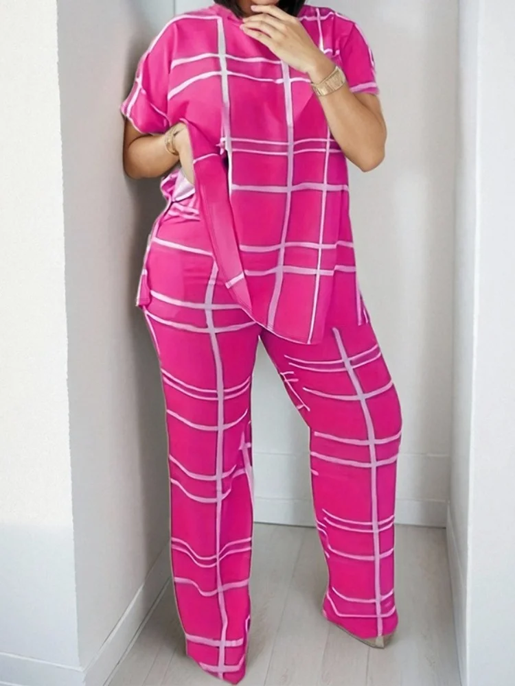 Wmstar Two Piece Set Women Wholesale V Neck Casual Plus Size Fashion New Loose Checkered Suit for Woman Street Wear Summer 2025
Wmstar Two Piece Set Women Wholesale V Neck Casual Plus Size Fashion New Loose Checkered Suit for Woman Street Wear Summer 2025