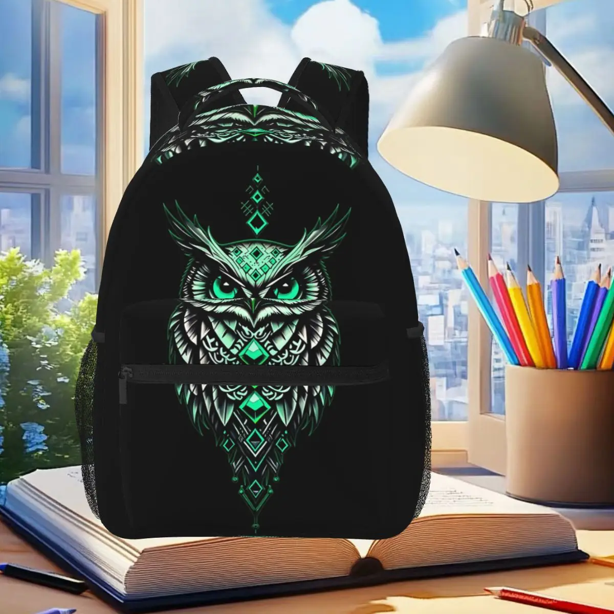 Gothic Owl And Dark Green Color Backpack Student Boys Girls BookBag Kids School Bag Computer Shoulder Bags for Men Women
Gothic Owl And Dark Green Color Backpack Student Boys Girls BookBag Kids School Bag Computer Shoulder Bags for Men Women