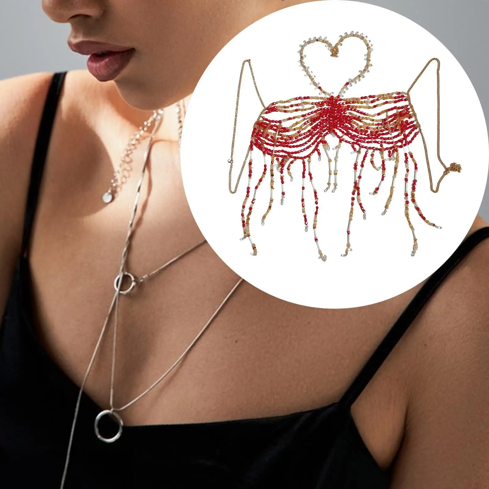 Body Chain Bra Unique Creative Fashionable Backless Elegant Bikini Chain Bikini Jewelry for Party Cosplay Rave Beach Dress up
Body Chain Bra Unique Creative Fashionable Backless Elegant Bikini Chain Bikini Jewelry for Party Cosplay Rave Beach Dress up