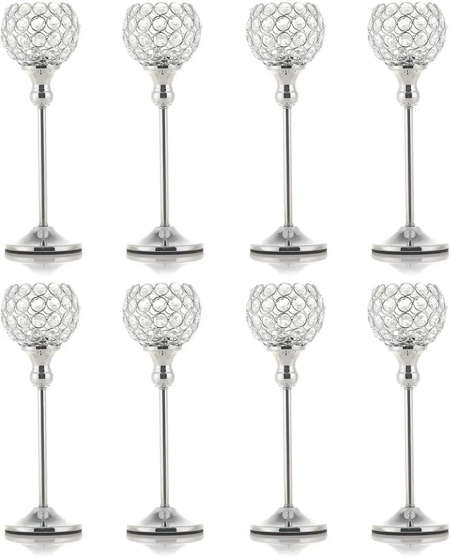 8Pcs Silver Crystal Table Candle Holder for Christmas Crystal Globe Candle for Wedding Centerpieces 13Inch Tall Candle Stand
8Pcs Silver Crystal Table Candle Holder for Christmas Crystal Globe Candle for Wedding Centerpieces 13Inch Tall Candle Stand