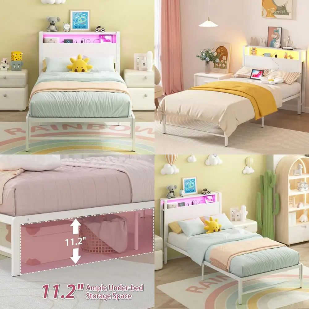 Каркас двуспальной кровати с двухуровневыми деревянными полками для хранения, изголовьем, двуспальной кроватью, зарядными станциями и светодиодной подсветкой.
Каркас двуспальной кровати с двухуровневыми деревянными полками для хранения, изголовьем, двуспальной кроватью, зарядными станциями и светодиодной подсветкой.