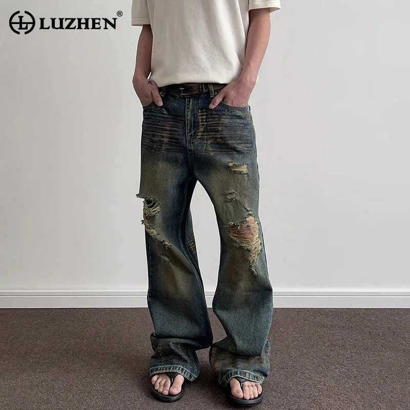 LUZHEN Fashion Vintage Original Broken Hole Design Wornout Washed Straight Jeans Men 2025 New Trendy Handsome Denim Pants JY2079
LUZHEN Fashion Vintage Original Broken Hole Design Wornout Washed Straight Jeans Men 2025 New Trendy Handsome Denim Pants JY2079