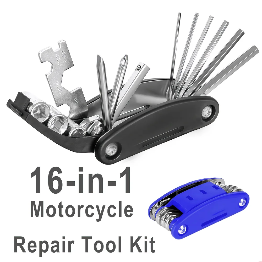 Универсальный мотоциклетный многофункциональный инструмент для выживания 16-в-1, складной инструмент с отверткой и гаечным ключом для обслуживания мотоциклов, квадроциклов и снегоходов
Универсальный мотоциклетный многофункциональный инструмент для выживания 16-в-1, складной инструмент с отверткой и гаечным ключом для обслуживания мотоциклов, квадроциклов и снегоходов